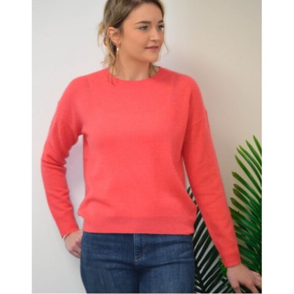 💕360 CASHMERE💕 Camille 100% Cashmere Sweater ~ Raspberry Pink Large L NWT - Picture 4 of 15